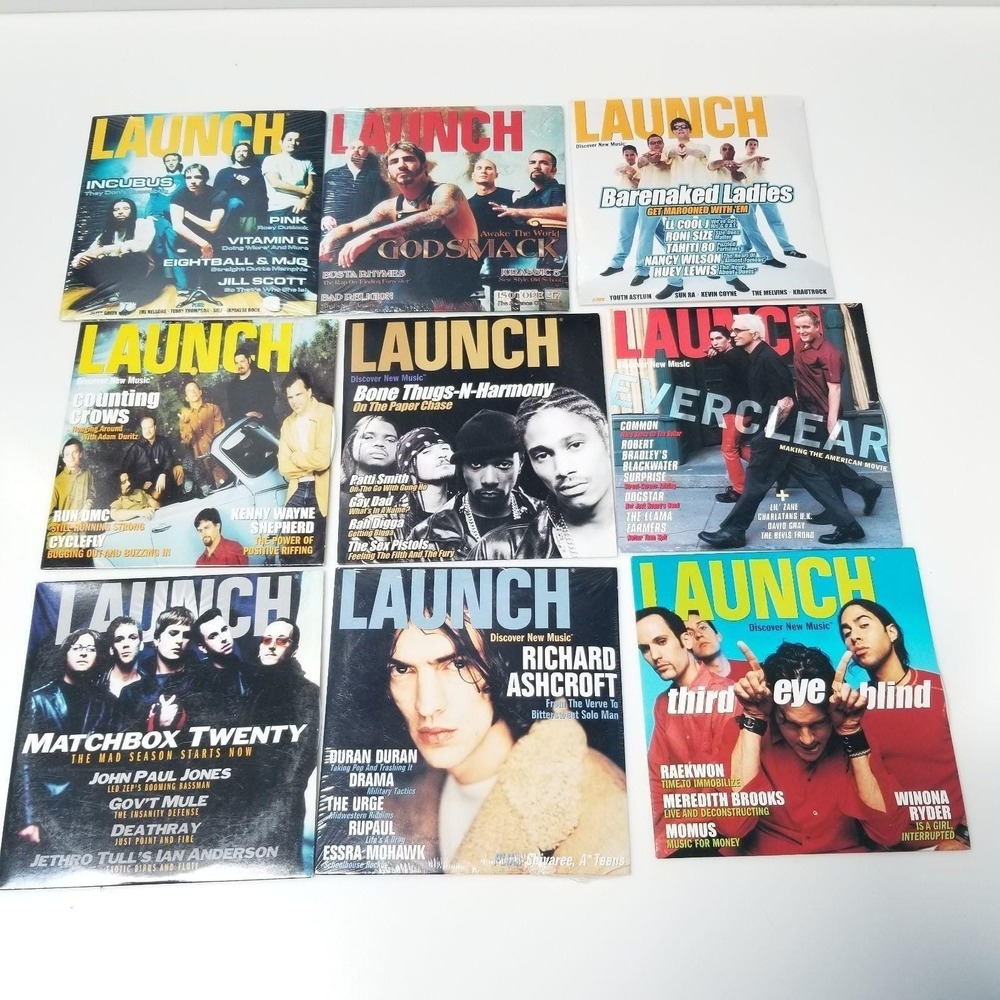 9 Launch CD-ROM Magazines Lot Third Eye Blind Godsmack Matchbox Twenty 1990s